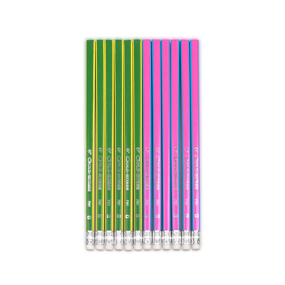 F861Square pencil with stripes