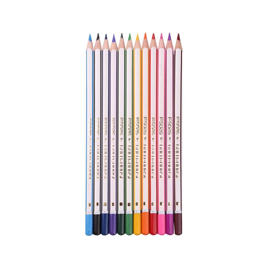 F5026Square shape color pencil with stripes